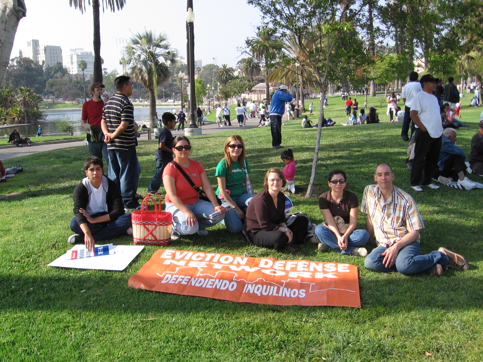 Several EDN Staff members at nearby MacArthur Park after the May Day 2007 March